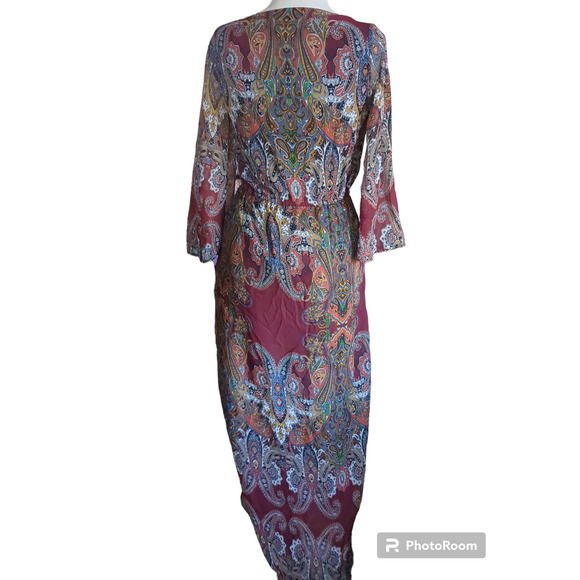 Small Signature Collection paisley boho chic ankle women's dress #4 - Picture 2 of 6